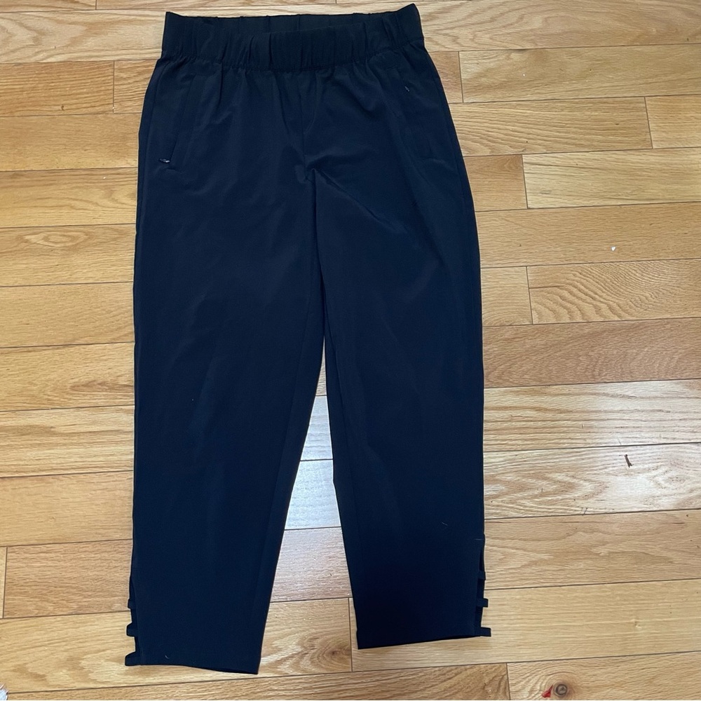 T by Talbots Womens Athletic Pant 24" Black Size XS Elastic Waist 2 Zip Pockets